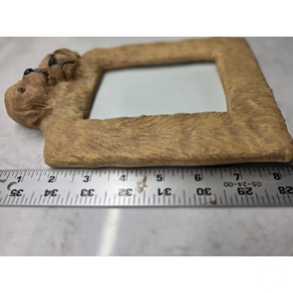 Vintage Puppy Dog Picture Frame Resin Golden Retriever Style 7x5 Photo Kitschy